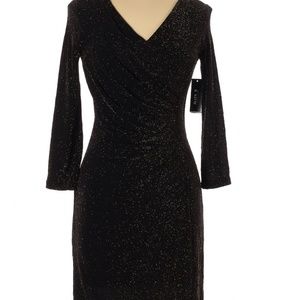 NWT Allen b Schwartz Black metallic dress XS